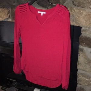 Red long sleeve blouse